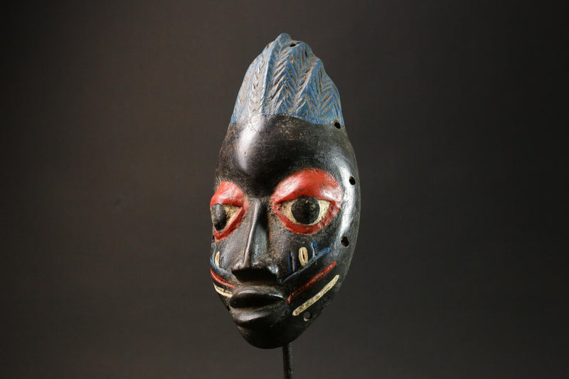 African Masks Lega Mask Carved Wall Hanging Primitive Art Masks for wall -G2931