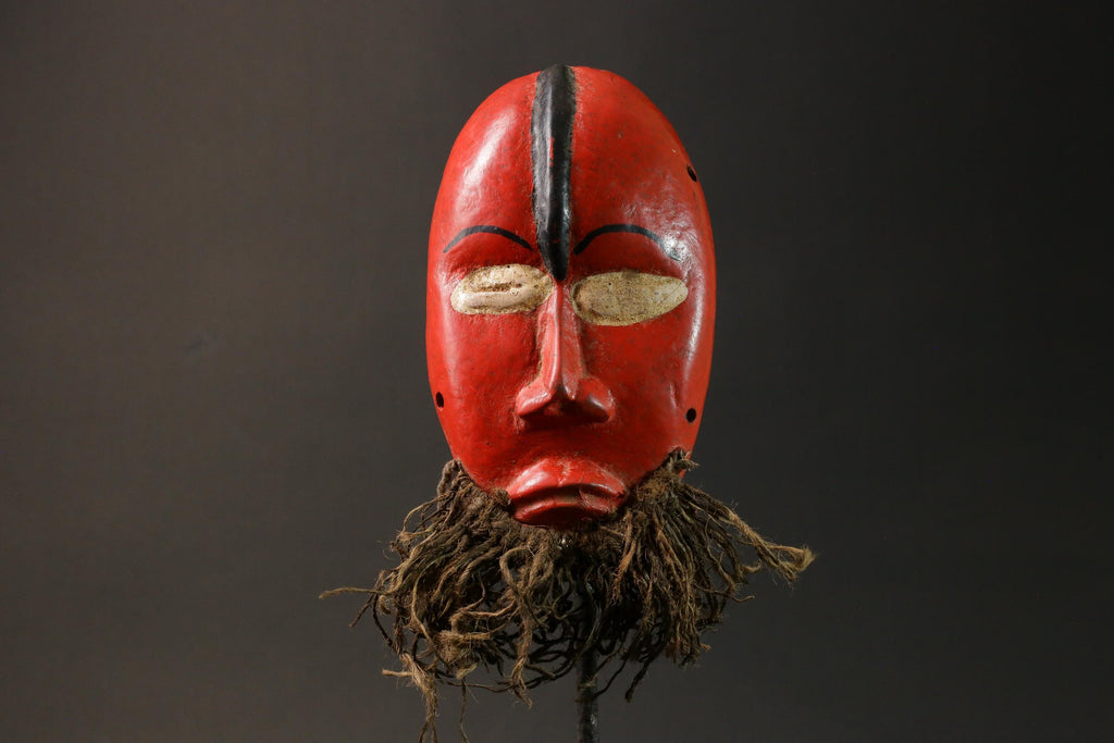 African Face Mask Wood Wall Hanging Pattern Dan hand carved Home Décor mask For Wall-G2940