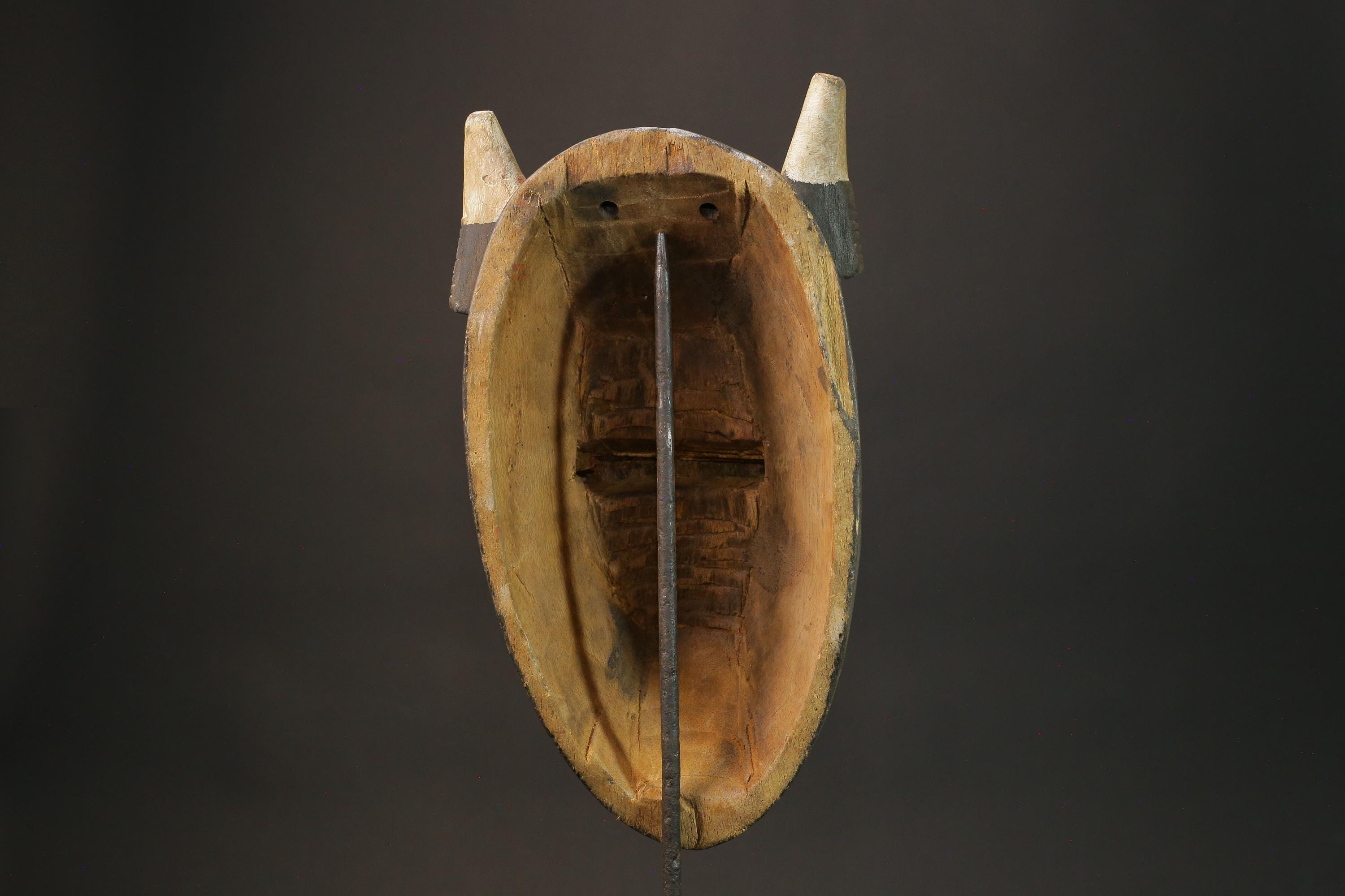 African | Wood Mask | Antique Hand-Carved | Wall Hanging | Elephant Guru Mask | Unique Tribal Decor | Ethnic Art Piece- 2934