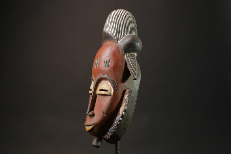 African wood mask Collectible Hand Carved wood Guro Mask Wall Home Décor -7391