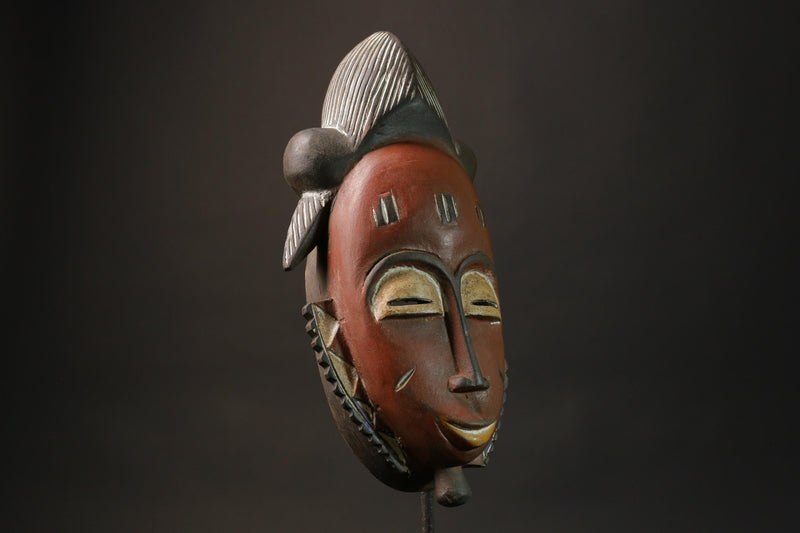 African wood mask Collectible Hand Carved wood Guro Mask Wall Home Décor -7391