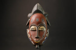 African wood mask Collectible Hand Carved wood Guro Mask Wall Home Décor -7391