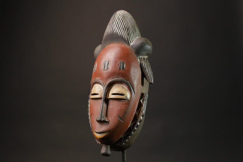 African wood mask Collectible Hand Carved wood Guro Mask Wall Home Décor -7391