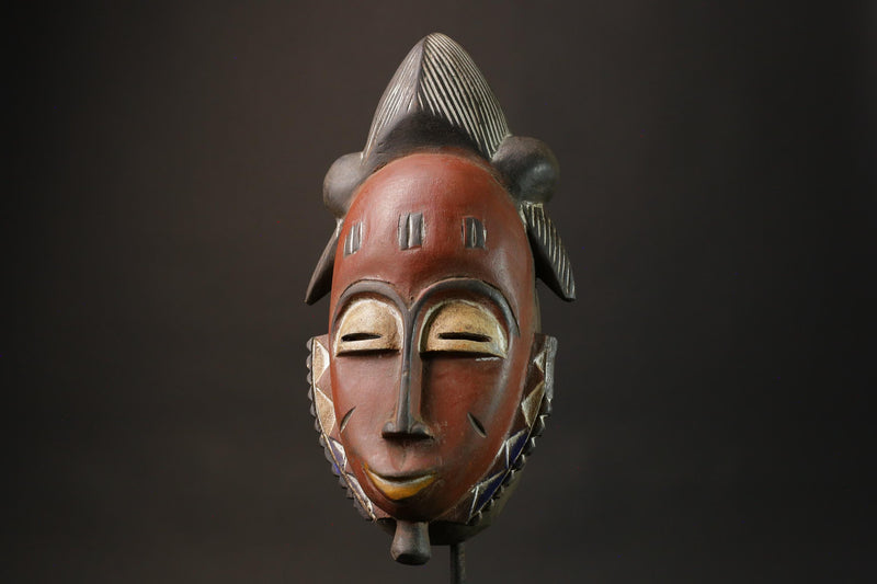 African wood mask Collectible Hand Carved wood Guro Mask Wall Home Décor -7391