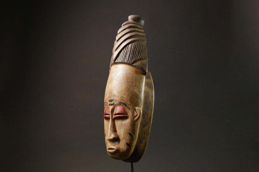 African wood mask antique Tribal Handicraft Baule Masks for wall Baule -9007