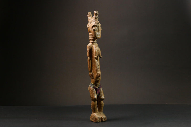 African statue wooden tribal wood Figure Ghana Akua Ba Handmade Kasai-9006