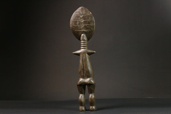 African Wooden Pregnancy Doll Akuaba Ashanti Ghana vintage hand carved-7719