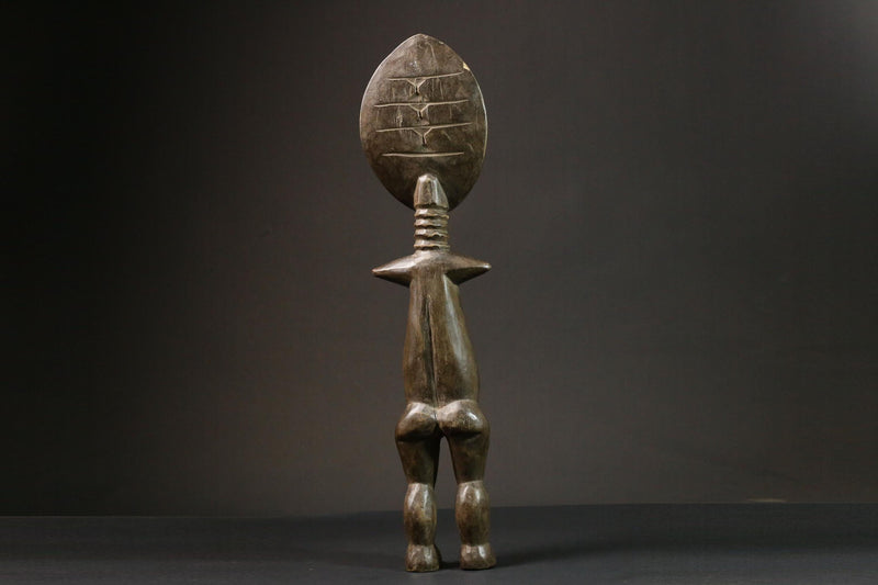 African Wooden Pregnancy Doll Akuaba Ashanti Ghana vintage hand carved-7719