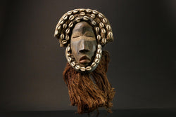 African wood mask antiques dan French African tribal art Masks for wall -9011