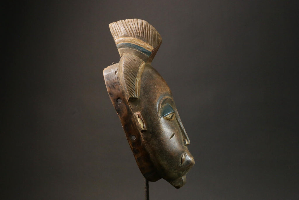 African wood mask antiques Guru Tribe Tribe Vintage Baule Mask Wall Tribal-8992