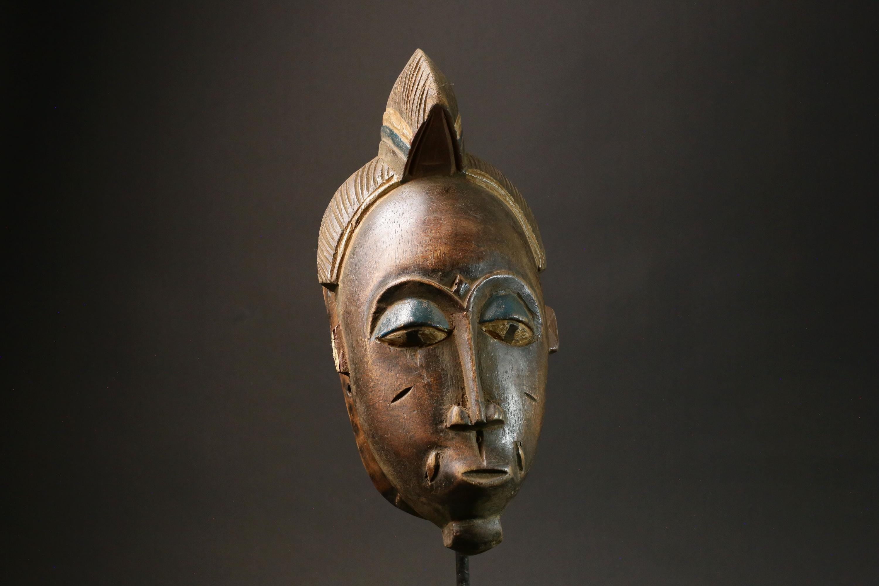 African wood mask antiques Guru Tribe Tribe Vintage Baule Mask Wall Tribal-8992
