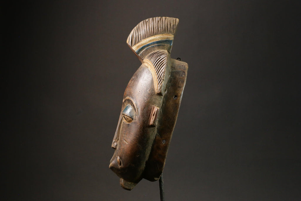 African wood mask antiques Guru Tribe Tribe Vintage Baule Mask Wall Tribal-8992