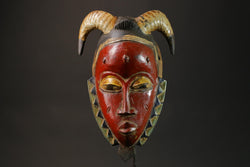 African wood mask Collectible Hand Carved wood Guro Mask Wall Home Décor -G2733