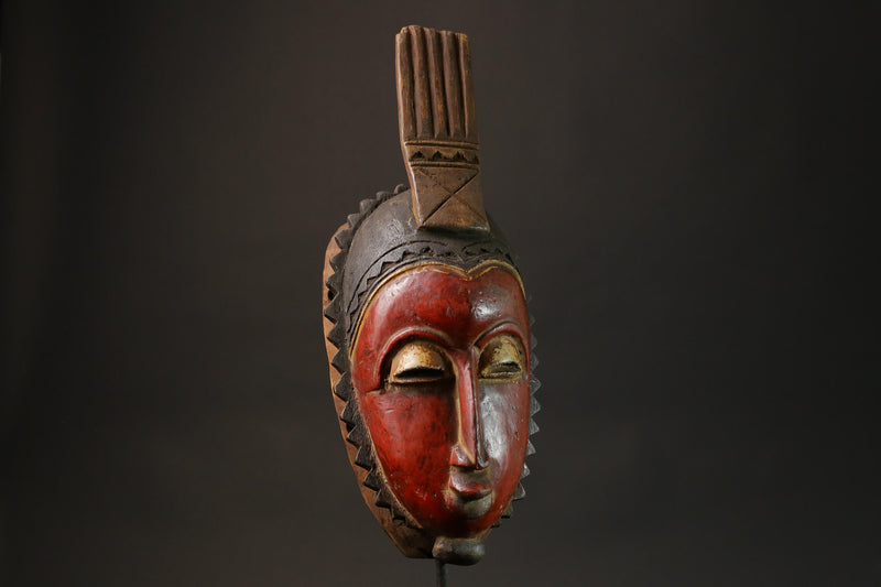 African Wood Mask The Tribal Mask Antiques Traditional Blue Guru Masks for wall-G2741