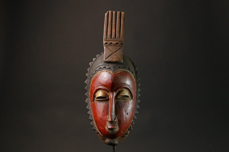 African Wood Mask The Tribal Mask Antiques Traditional Blue Guru Masks for wall-G2741