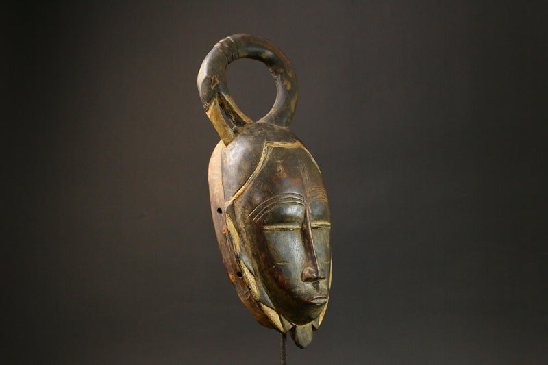 African Tribal Wood mask Baule Tribal Wall Hanging Primitive Masks for wall-7751