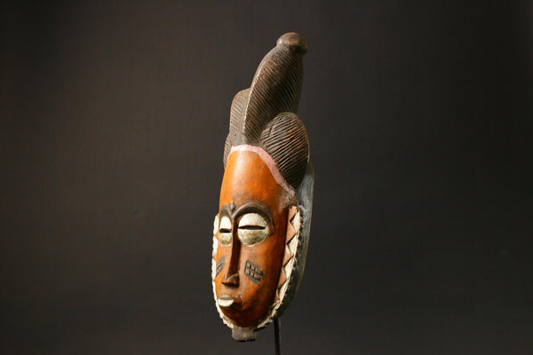 African mask wood Baule real figure vintage vintage African masks for wall-7747