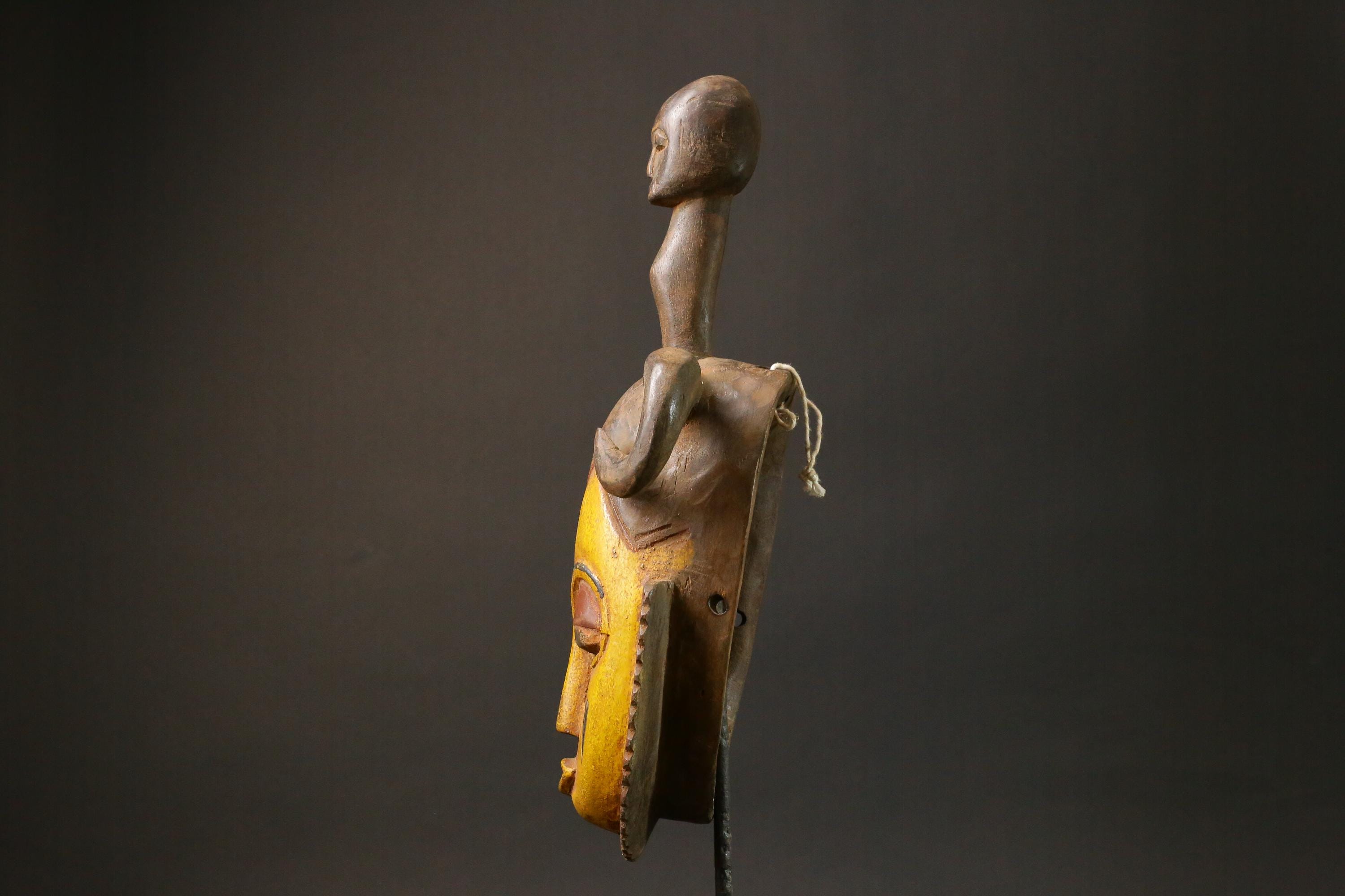 African wood mask Baule antiques Home Décor Hand Carved Masks for wall-4382