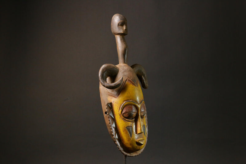 African wood mask Baule antiques Home Décor Hand Carved Masks for wall-4382