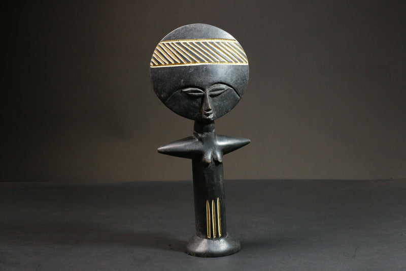 African Wooden Fertility Doll Akuaba Asanti Ghana statue Tribal Art Crafts-7704