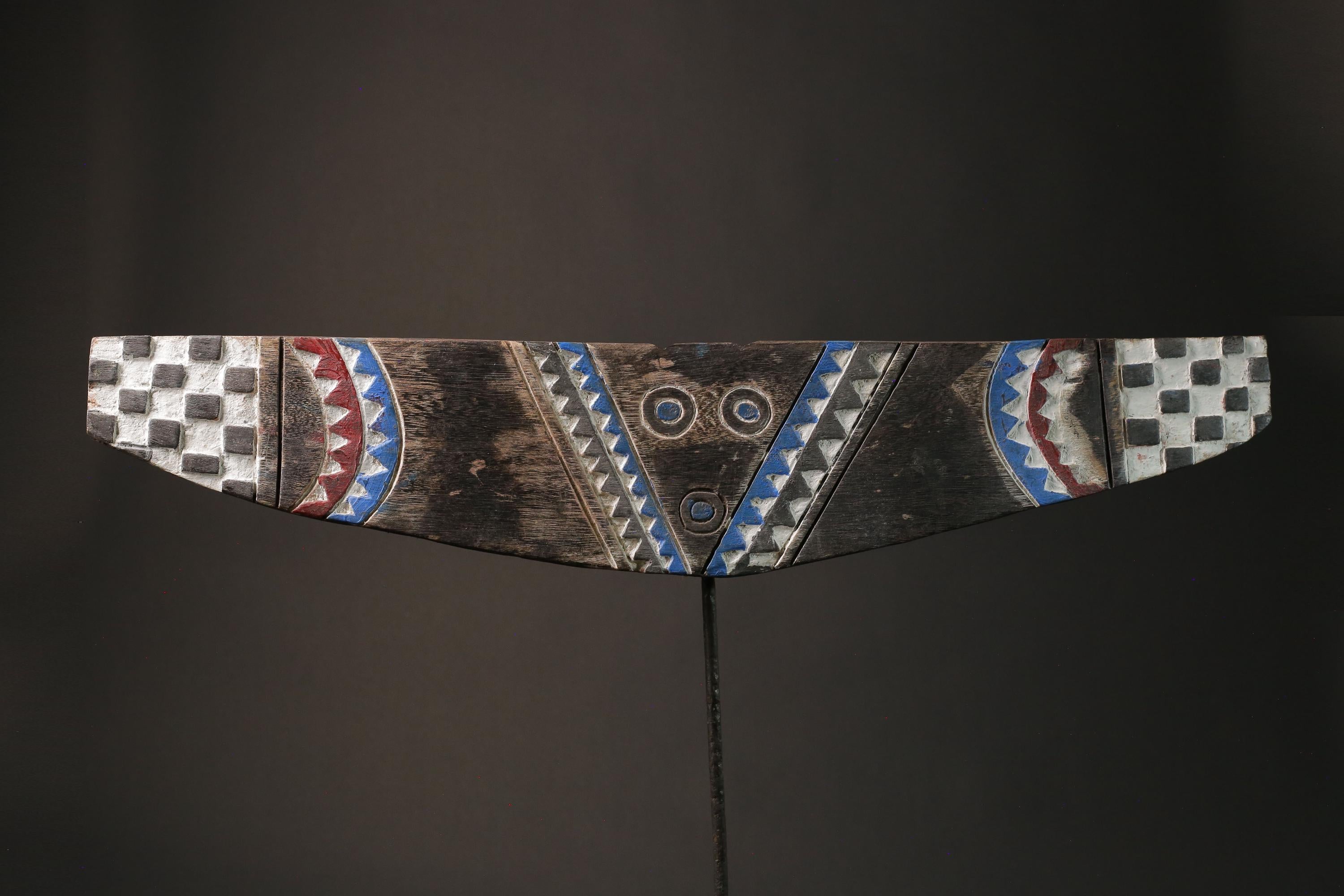 African wood mask antiques Carved Vintage Wall Hanging Bedu plank Masks for wall-G1105