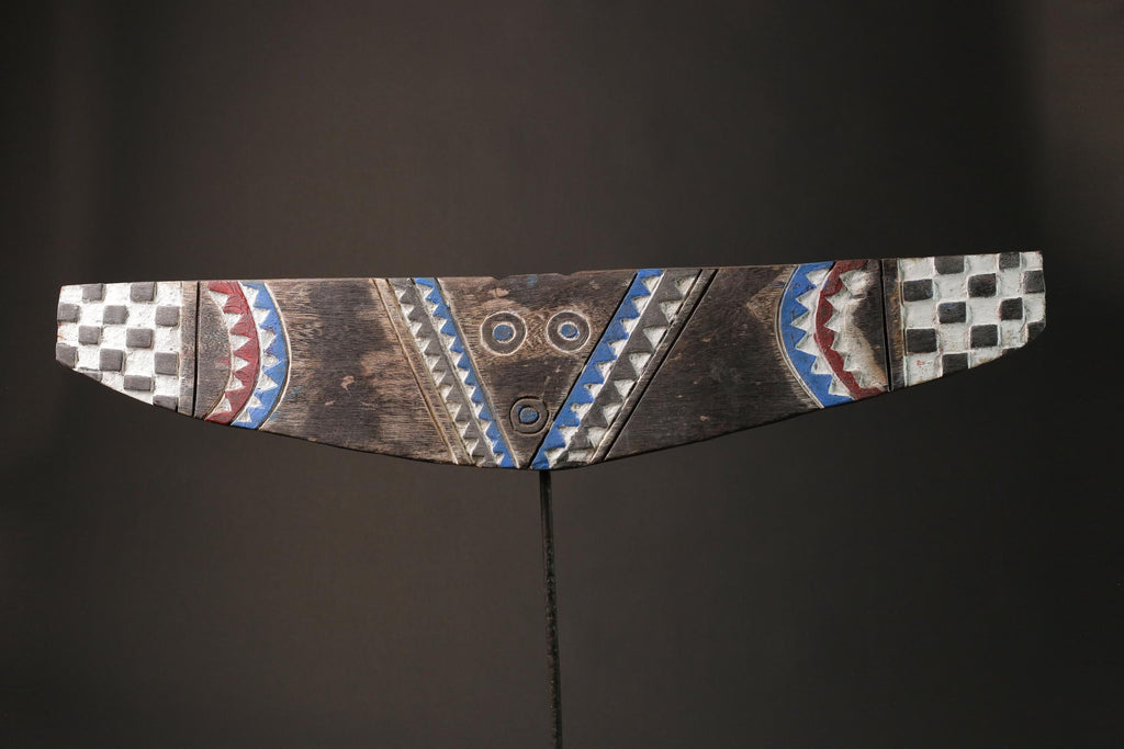 African wood mask antiques Carved Vintage Wall Hanging Bedu plank Masks for wall-G1105