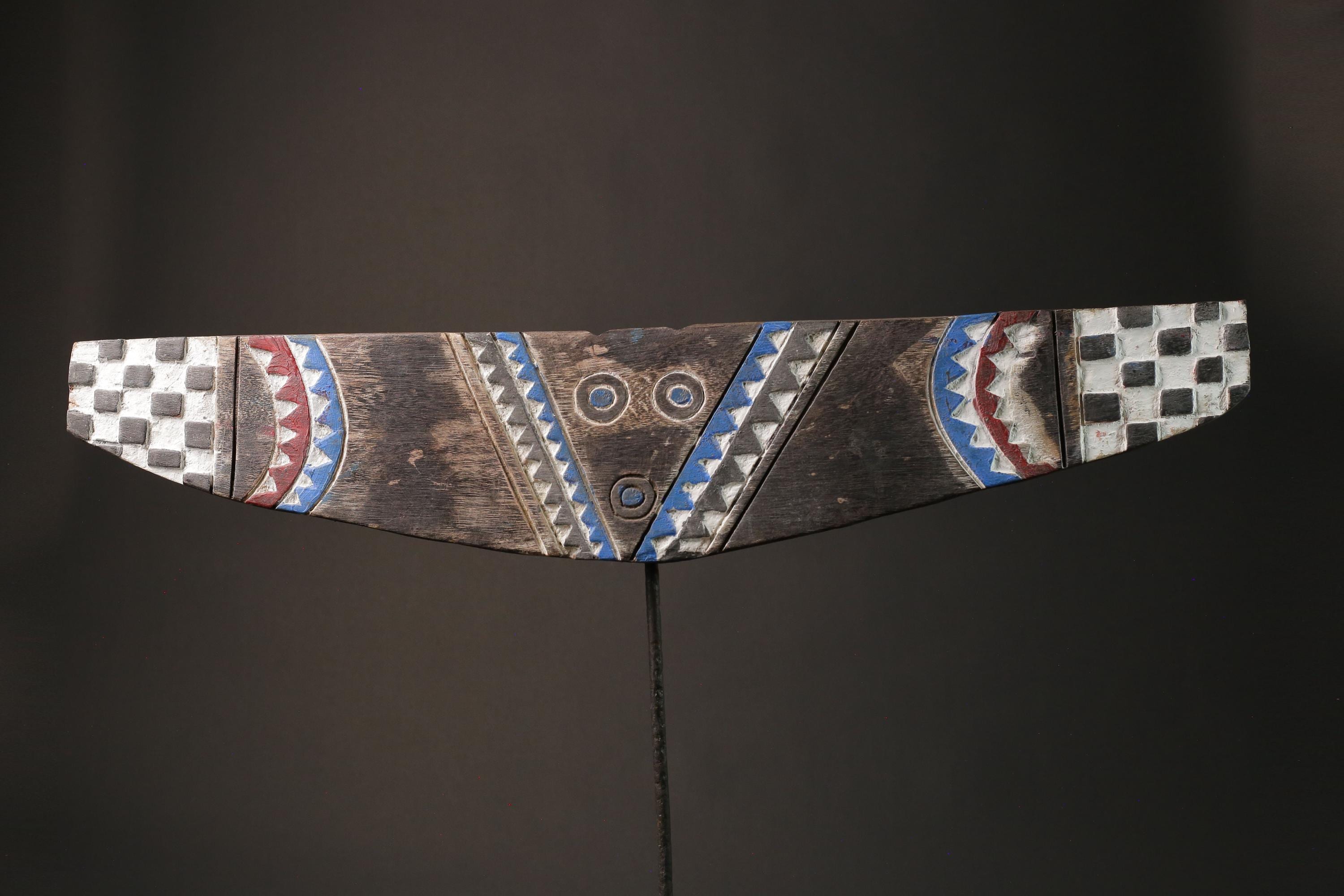 African wood mask antiques Carved Vintage Wall Hanging Bedu plank Masks for wall-G1105
