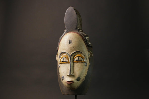 African mask African real figure vintage African masks for wall Guro Nice White Mask-7834