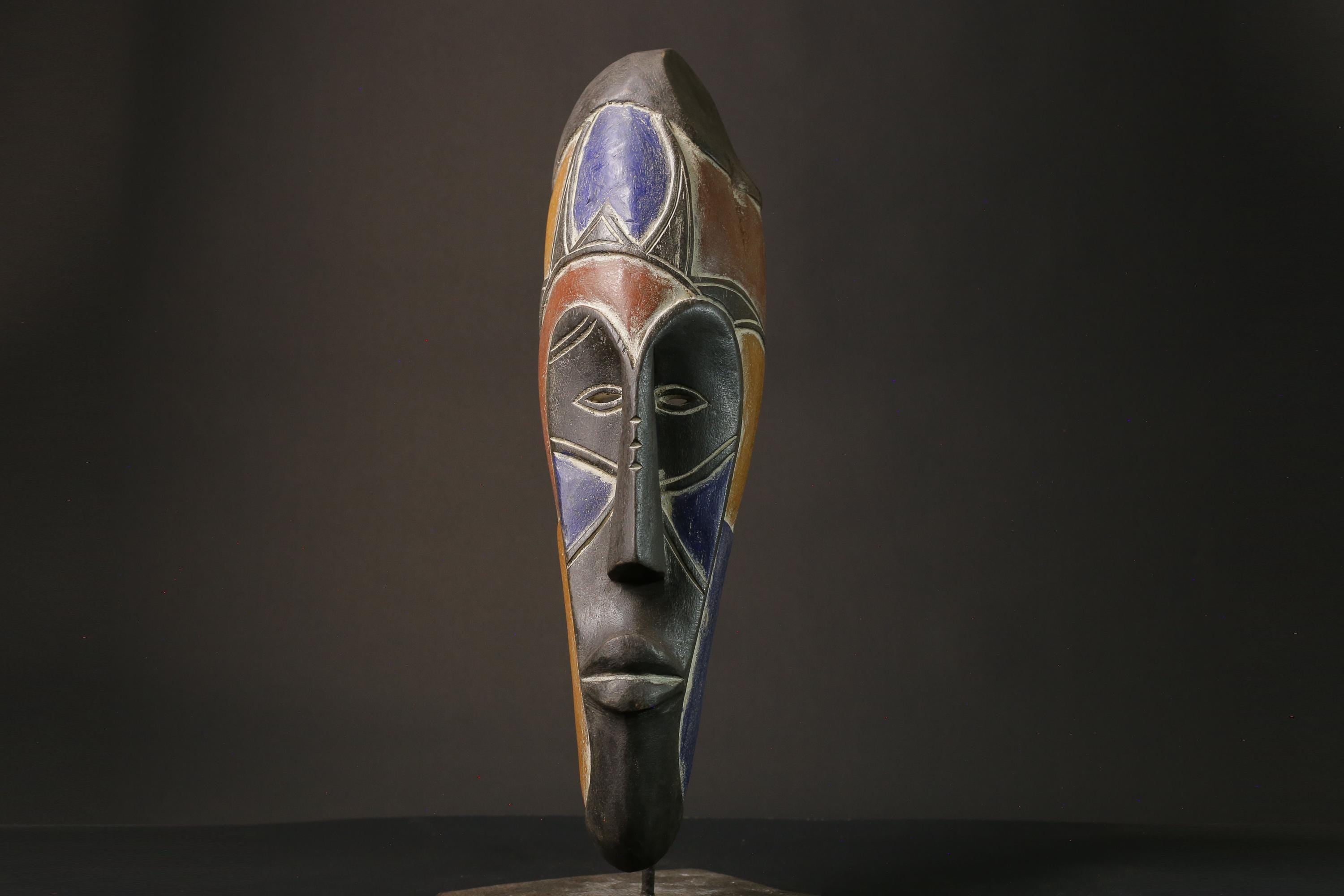 African mask African real figure vintage African masks for wall Masks Fang -5898
