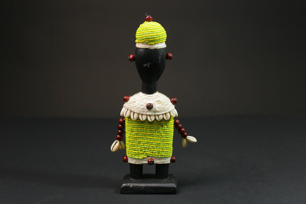African Beaded Namji Doll wooden African statue wooden-G1084