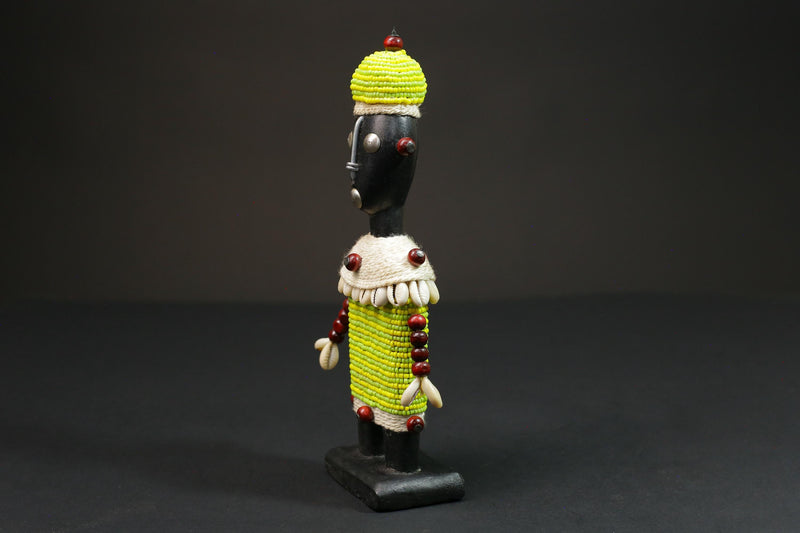 African Beaded Namji Doll wooden African statue wooden-G1084