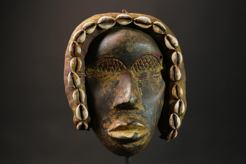 African mask African real figure vintage African masks for wall art Dan mask -G1064