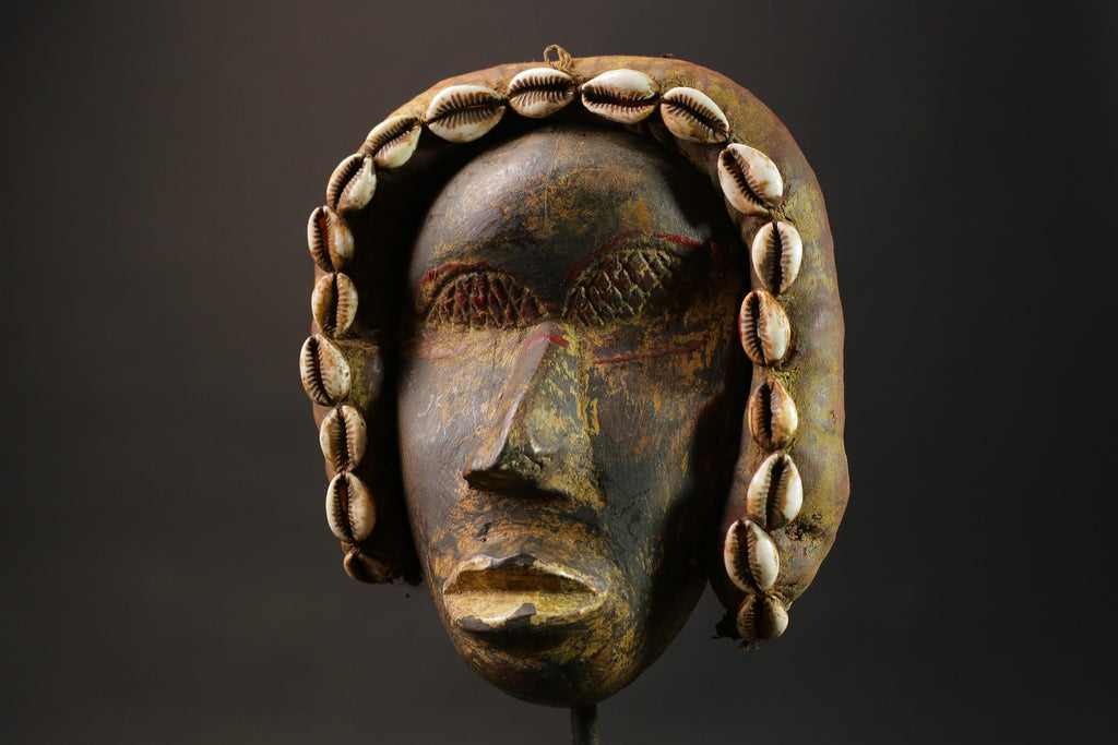 African mask African real figure vintage African masks for wall art Dan mask -G1064
