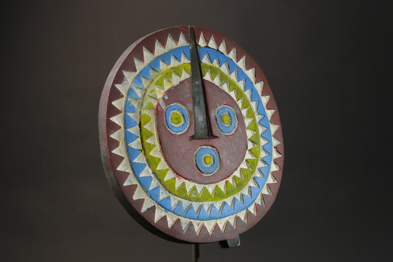 African mask wood African real figure vintage masks for wall Large Bwa Sun Mask Burkina Faso -G1072