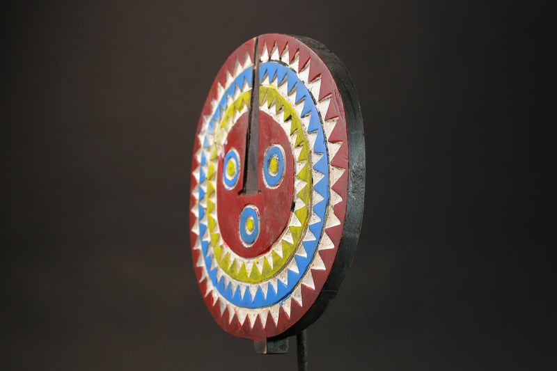 African mask wood African real figure vintage masks for wall Large Bwa Sun Mask Burkina Faso -G1072