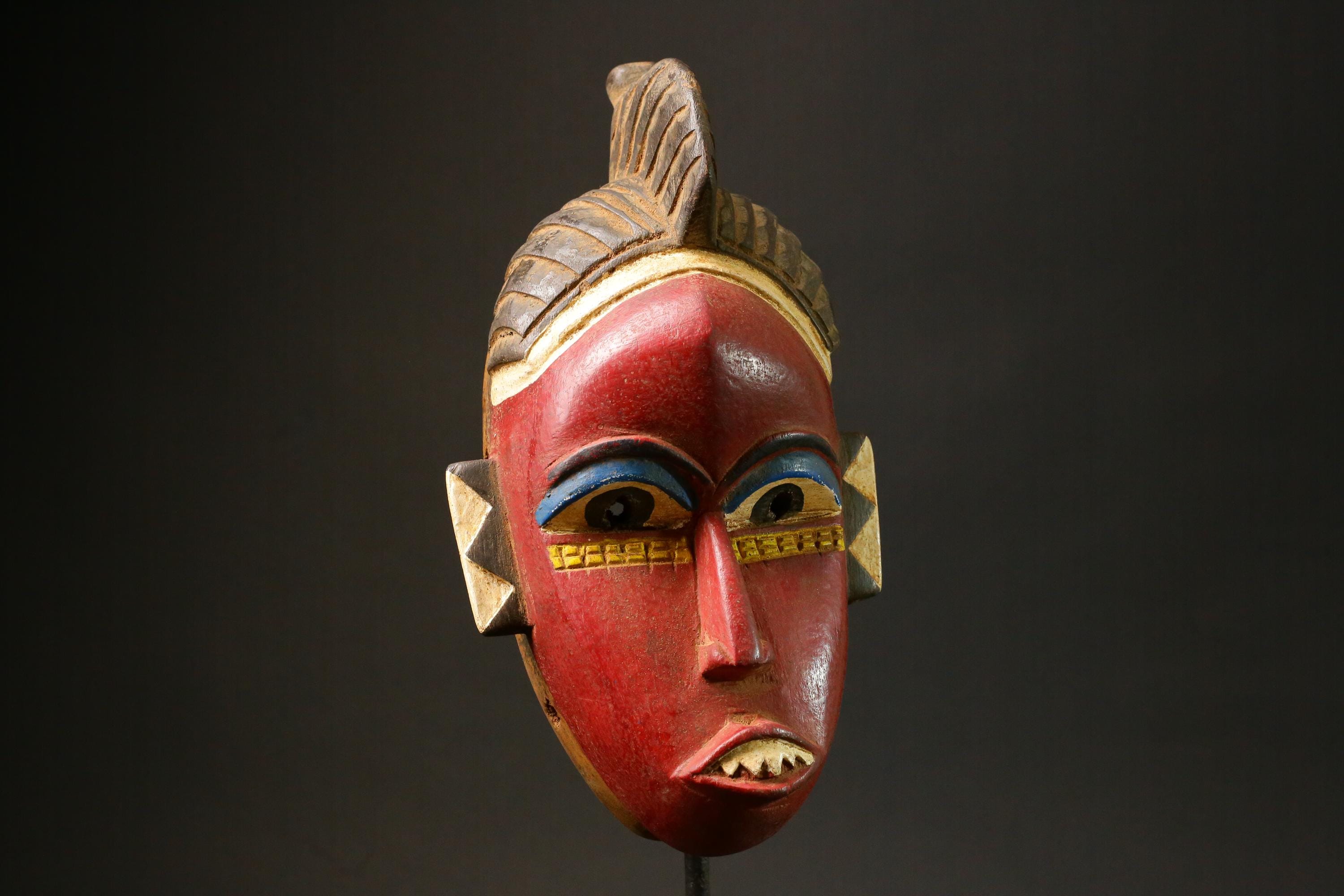 African wood mask Baule antiques Home Décor Hand Carved Masks for wall-G2967