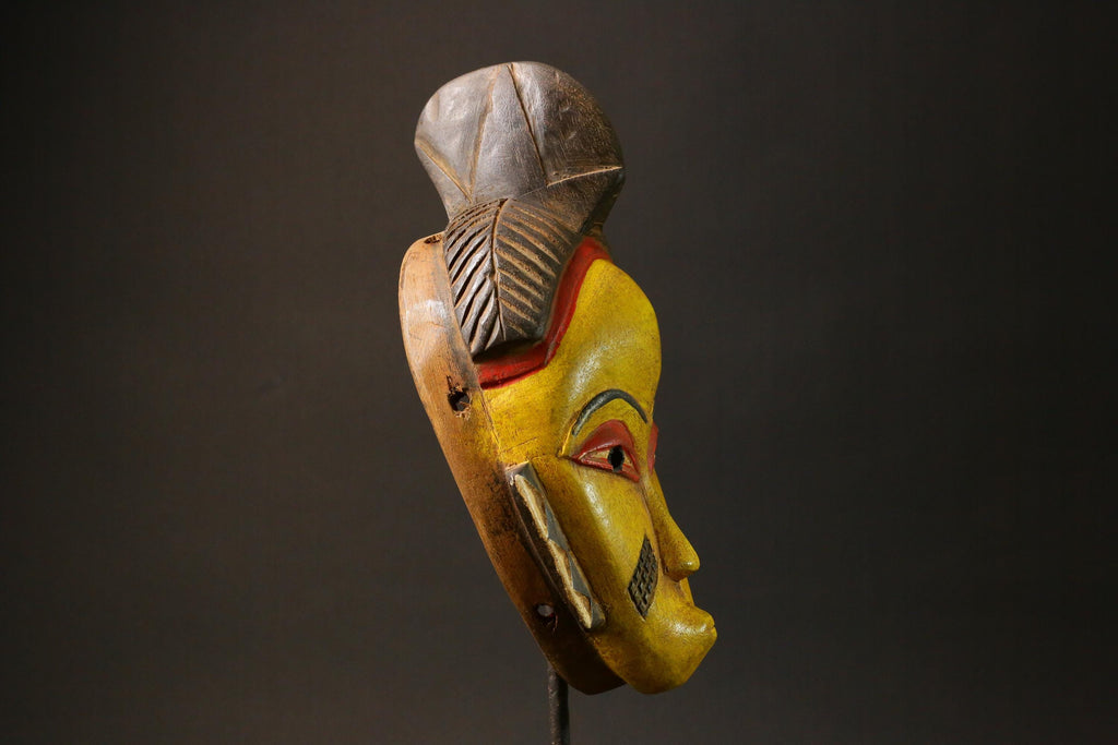 African mask Use tribal Baule Wall Hanging Primitive Art Collectibles Masks for wall-G2972