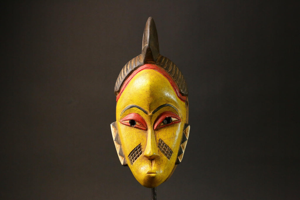 African mask Use tribal Baule Wall Hanging Primitive Art Collectibles Masks for wall-G2972