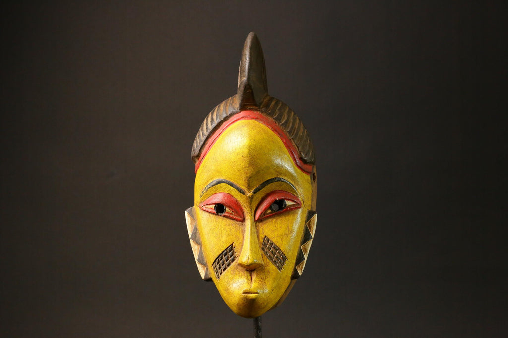 African mask Use tribal Baule Wall Hanging Primitive Art Collectibles Masks for wall-G2972