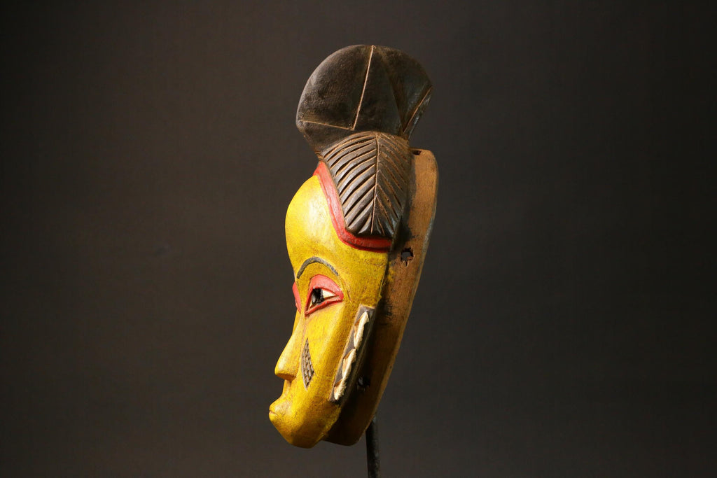 African mask Use tribal Baule Wall Hanging Primitive Art Collectibles Masks for wall-G2972
