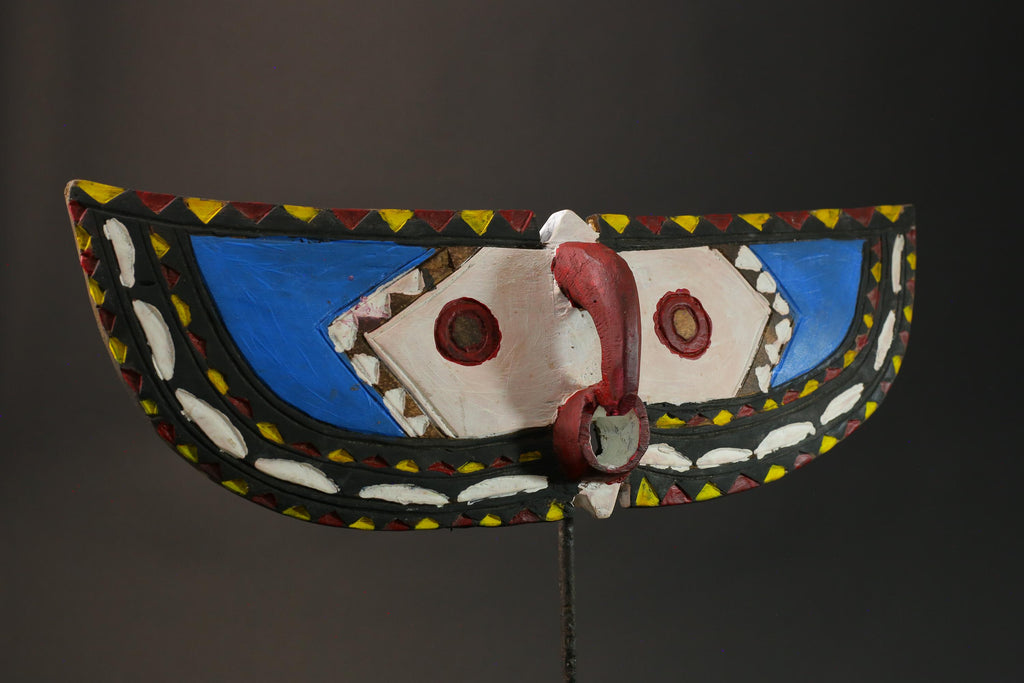 African mask wood African real figure vintage African masks for wall Bobo Plank Hand Carved-G1075