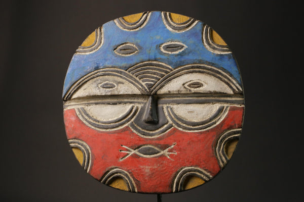 African mask wood African real figure vintage African masks for wall Teke-Tsaye -5942