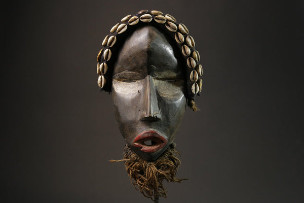 African mask wood African real figure vintage African masks for wall Dan mask -8812