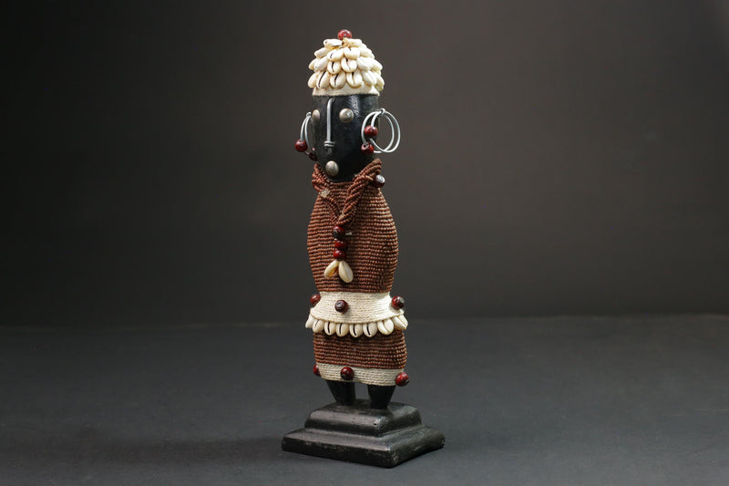 african statue wooden Beaded Namji Doll Décor eye catching in Home Décor statue-G1133