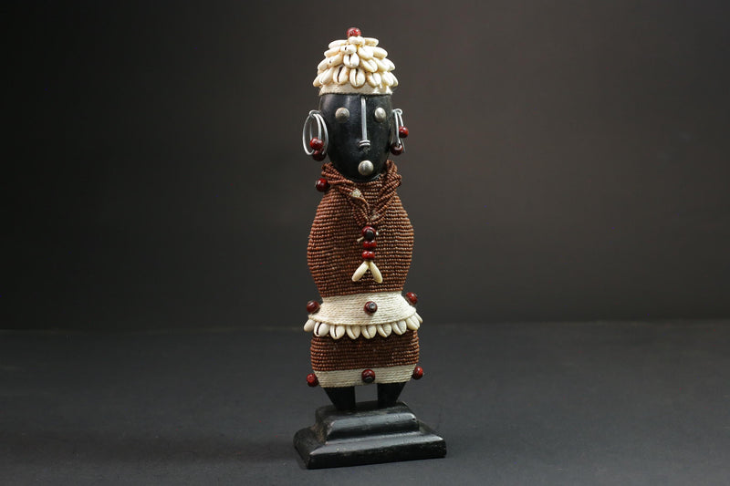 african statue wooden Beaded Namji Doll Décor eye catching in Home Décor statue-G1133