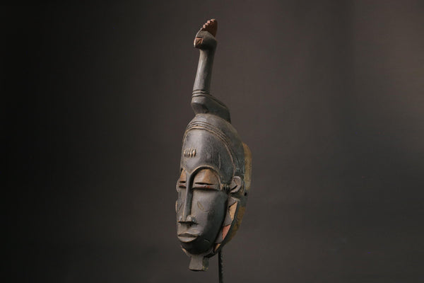 African mask Vintage Baoulé wood African real figure vintage African masks for wall -7408