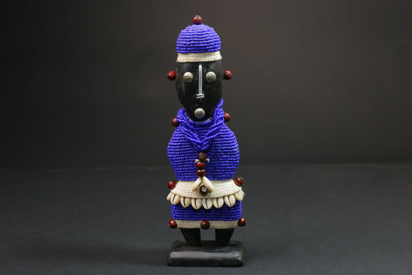 african statue wooden vintage hand carved Home Décor Beaded Namji Doll wooden -G1120