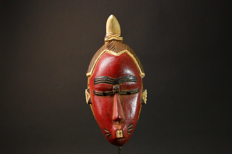 African mask Use tribal Baule Wall Hanging Primitive Art Collectibles Masks for wall-G2978