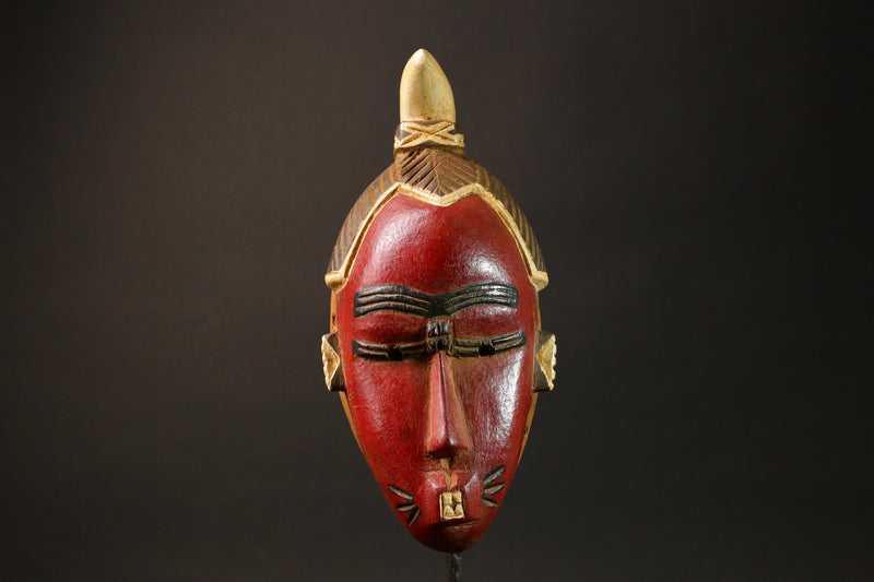 African mask Use tribal Baule Wall Hanging Primitive Art Collectibles Masks for wall-G2978