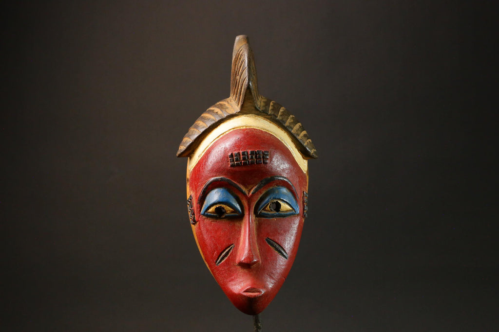 African Mask Antiques Tribal Face Vintage Wood Carved Hanging Guro Masks for wall-G2984